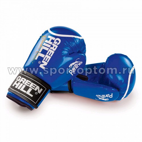Перчатки боксёрские Green Hill PANTHER PU 2t c 3D фактурой   BGP-2098 10 унций Синий