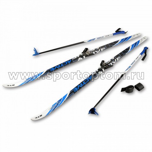 Лыжный комплект полупластиковый STC (лыжи, 75 крепления, палки) CA-023 195 см