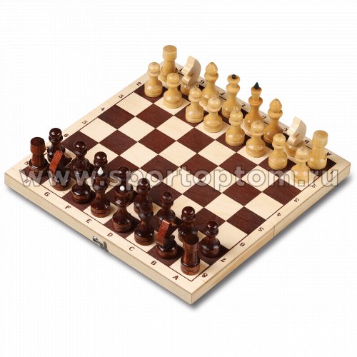 Шахматы деревянные Лакированные с доской  29*29 см