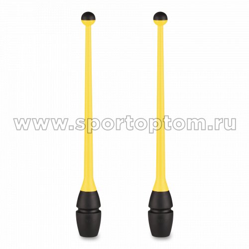 Булавы для художественной гимнастики вставляющиеся INDIGO IN018 41 см Желто-черный