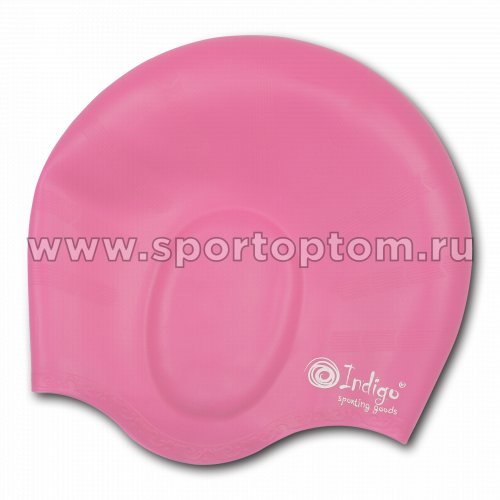 Шапочка для плавания силиконовая INDIGO анатомическя форма 405 SC Розовый