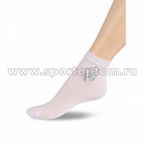 Носки для художественной гимнастики со стразами INDIGO А14-15 Белый