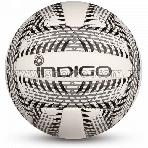 Мяч волейбольный INDIGO SURF любительский шитый (PVC Foamitex 2,5 мм) IN159 Бело-черный