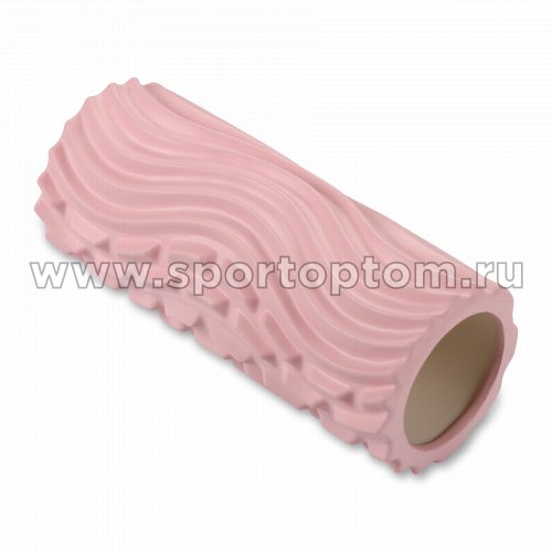 Ролик массажный для йоги INDIGO PVC Волна (Валик для спины) IN275 33*14 см Розовый