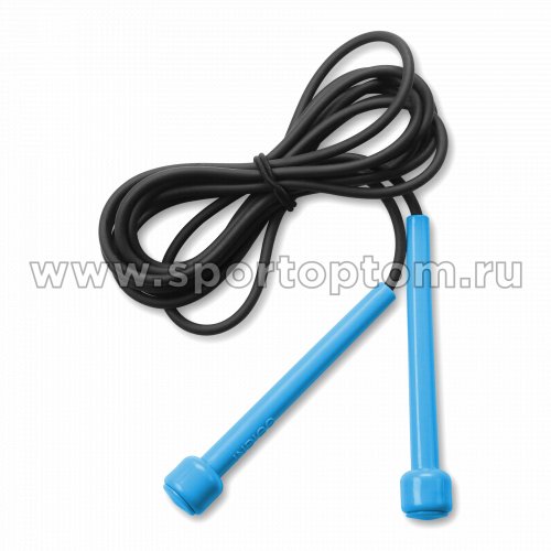 Скакалка для фитнеса INDIGO (шнур ПВХ) регулируемая длина SM-405 2,85м Голубо-черный