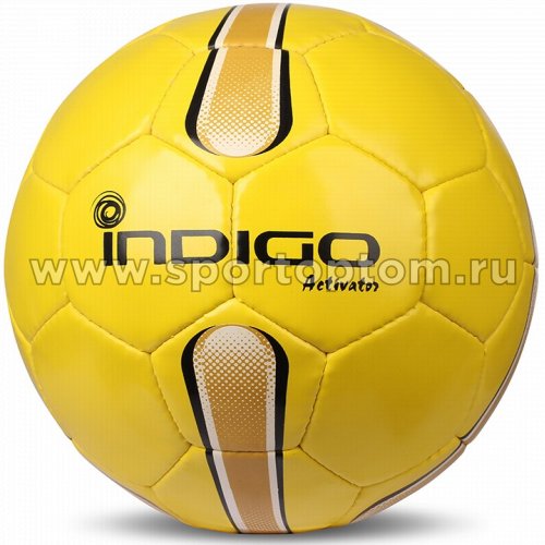 Мяч футбольный №5 INDIGO ACTIVATOR всепогодный  (PU прорезиненный) E00 Желтый