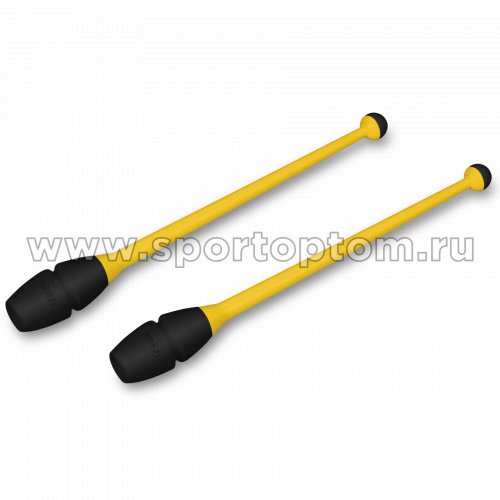 Булавы для художественной гимнастики вставляющиеся INDIGO IN019 45 см Желто-черный