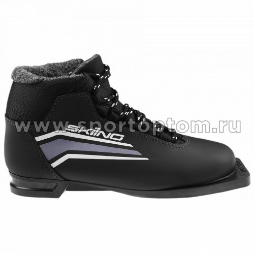 Ботинки лыжные 75 TREK SkiingIK1 синтетика TR-253 Черный (лого серебро)
