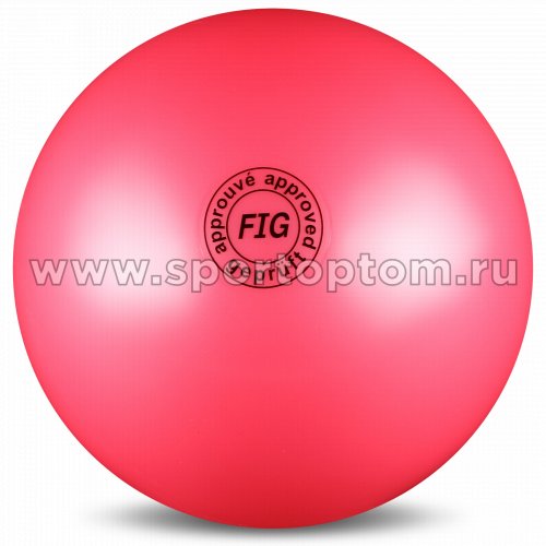 Мяч для художественной гимнастики силикон FIG Металлик 420 г AB2801 19 см Розовый