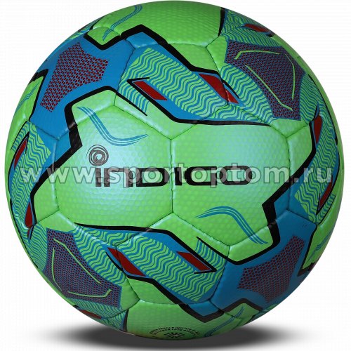 Мяч футбольный №5 INDIGO POKER тренировочный  (PU 1.2 мм) 1118-АВ 5 Неон