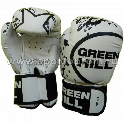 Перчатки боксёрские Green Hill STAR PU FX  BGS-2219 10 унций Белый
