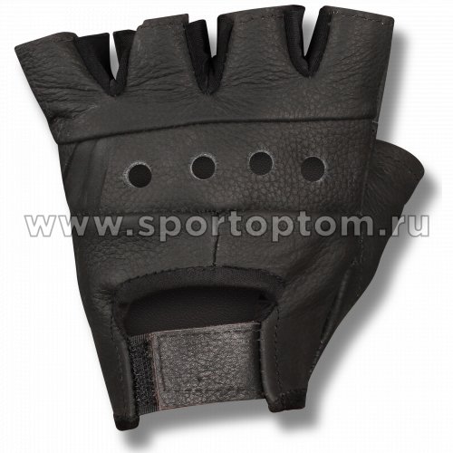 Перчатки для фитнеса кожа  Е080 S Черный