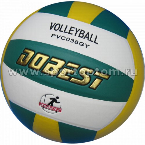 Мяч волейбольный DOBEST тренировочный клееный PVC 038 GY Зелено-желто-белый