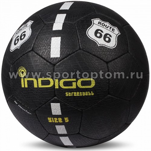 Мяч футбольный №5 INDIGO STREETBALL  для игры на асфальте (PU прорезиненный) E03 Черный