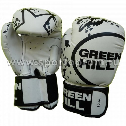 Перчатки боксёрские Green Hill STAR PU FX  BGS-2219 12 унций Белый