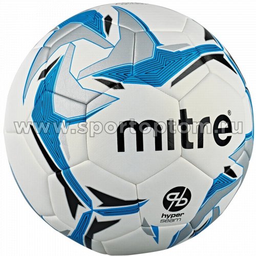 Мяч футбольный №5  MITRE ASTRO DIVISION HYPERSEAM матчевый (термопластичн.PU) BB1069WKR Бело-Голубой