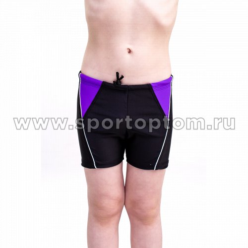 Плавки-шорты детские со вставками SM-431 Черно-фиолетовый