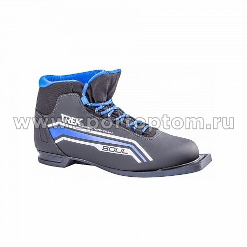 Ботинки лыжные 75 TREK Soul3 синтетика TR-262 Черный (лого синий)