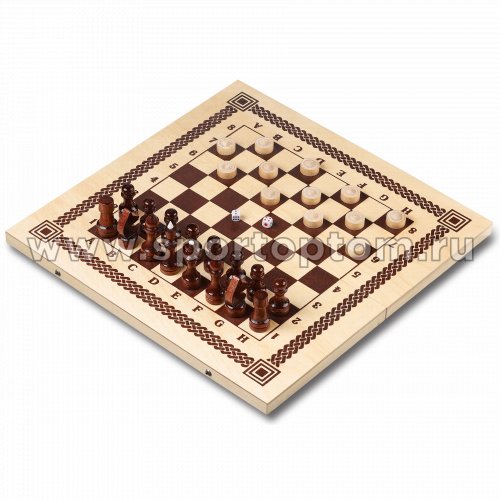 Игра 3 в 1 деревянная (нарды, шахматы, шашки) IG-04