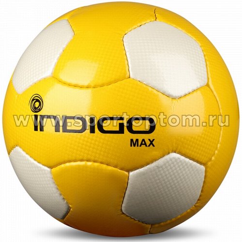 Мяч футбольный №5 INDIGO MAX  тренировочный (PU 1.6 мм) N005 Желто-белый