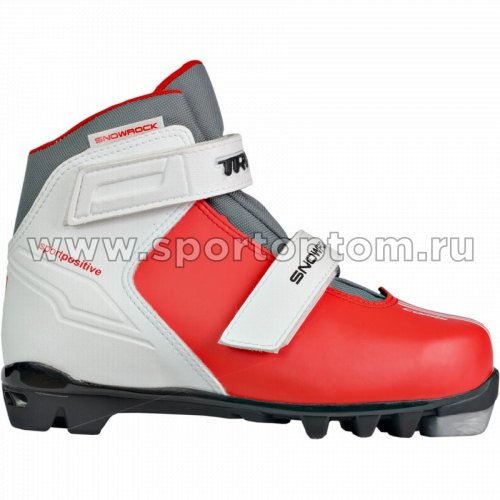 Ботинки лыжные NNN TREK Snowrock 2 ремня синтетика TR-273 30 Красный (лого черный)