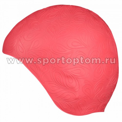 Шапочка для плавания INDIGO резиновая женская с рисунком  IN080 Розовый