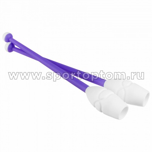 Булавы для художественной гимнастики вставляющиеся INDIGO (пластик,каучук) ТАЙВАНЬ AB233R 36 см Фиолетово-белый