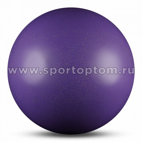 Мяч для художественной гимнастики силикон Металлик 300 г AB2803B 15 см Сиреневый с блестками