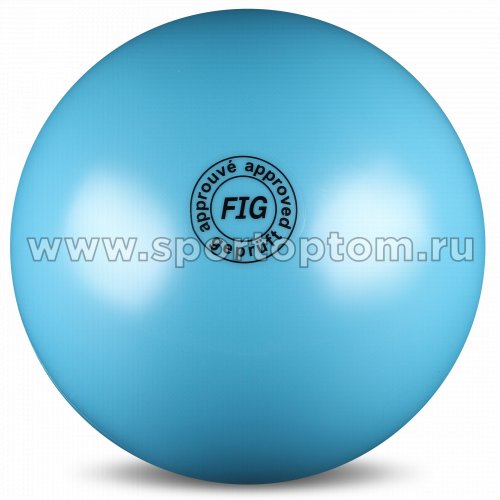 Мяч для художественной гимнастики силикон FIG Металлик 420 г AB2801 19 см Голубой