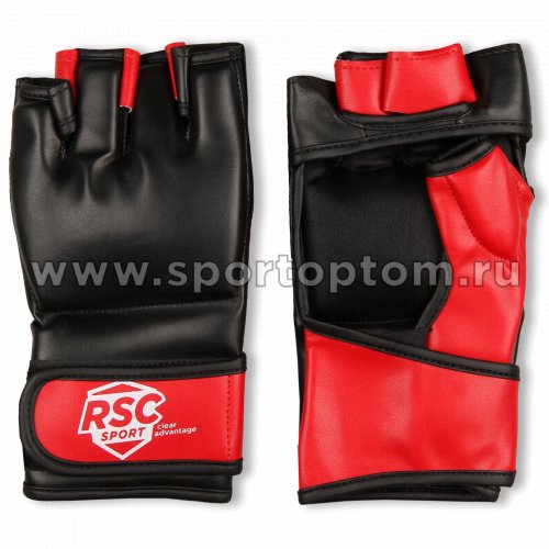 Перчатки ММА RSC  PU  BF-MM-4001 L Красно-черный