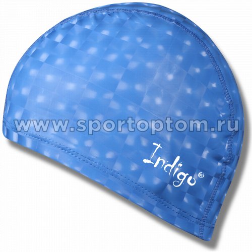 Шапочка для плавания  ткань прорезиненная с эффектом 3D INDIGO IN047 Синий