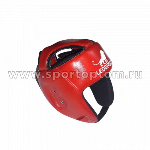 Шлем боксёрский боевой LEOSPORT и/к  LR-04 L Красный