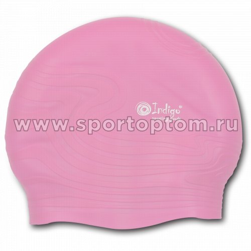 Шапочка для плавания силиконовая  INDIGO детская Волна SC305 Розовый