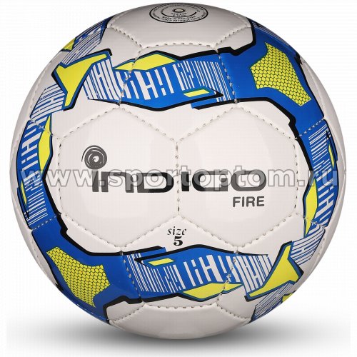 Мяч футбольный №5 INDIGO FIRE Облегченный тренировочный (PU SEMI) IN026 Бело-сине-желтый