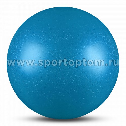Мяч для художественной гимнастики силикон Металлик 300 г AB2803B 15 см Голубой с блестками