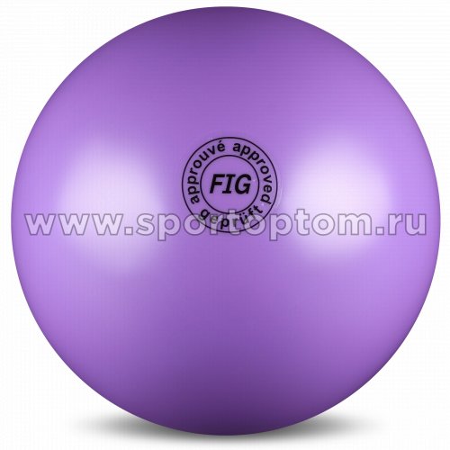 Мяч для художественной гимнастики силикон FIG Металлик 420 г AB2801 19 см Сиреневый