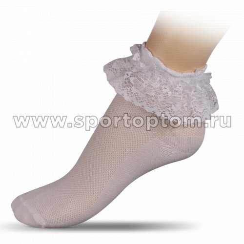 Носки для гимнастики и танцев с кружевом INDIGO А13ж 14-16 (24-26) Белый