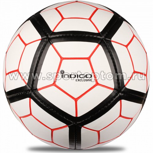 Мяч футбольный №5 INDIGO EXCLUSIVE тренировочный (PU SEMI) FG 5 Бело-черный