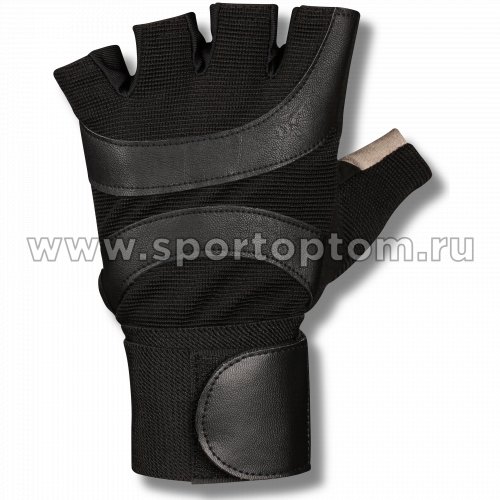 Перчатки для фитнеса  INDIGO с широким напульсником и/кожа,эластан,неопрен 97838 IR L Черно-серый