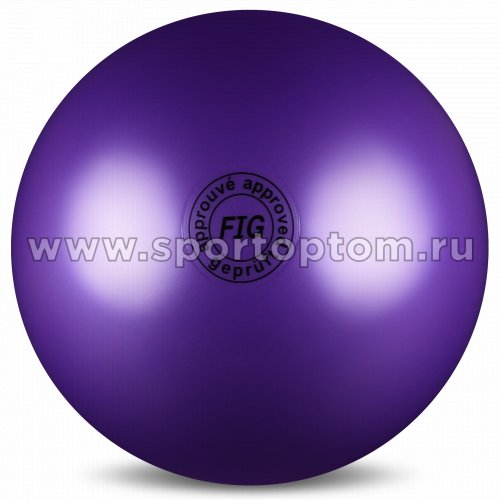 Мяч для художественной гимнастики силикон FIG Металлик 420 г AB2801 19 см Фиолетовый