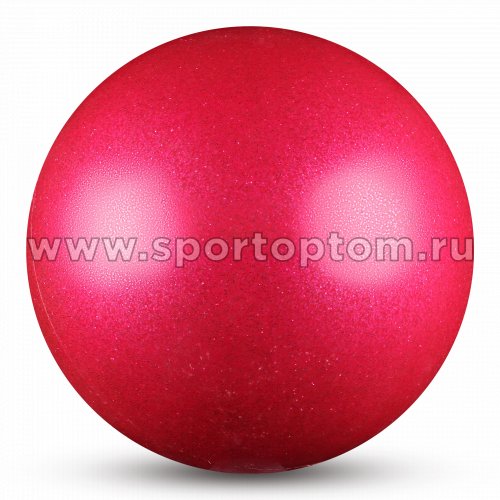 Мяч для художественной гимнастики INDIGO металлик 300 г IN119 15 см Розовый с блестками