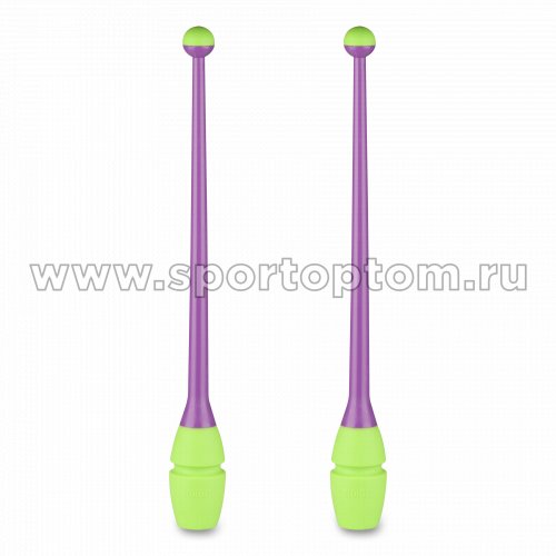 Булавы для художественной гимнастики вставляющиеся INDIGO IN018 41 см Фиолетово-салатовый