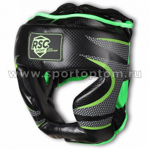 Шлем боксерский закрытый RSC  PU   3693 XL Черно-зеленый