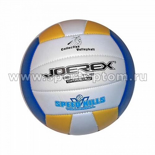 Мяч волейбольный JOEREX  SPEED KILLS любительский шитый (PU) JE-841 Бело-сине-желтый