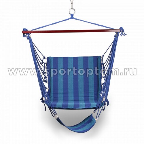 Гамак-Кресло INDIGO тканевый с подножкой IN185 100*60см Темно-синий-голубой