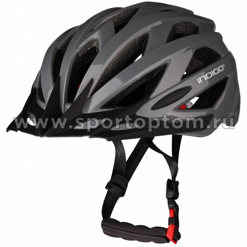 Шлем велосипедный взрослый INDIGO 21 вентиляционных отверстий IN069 55-61см Серый
