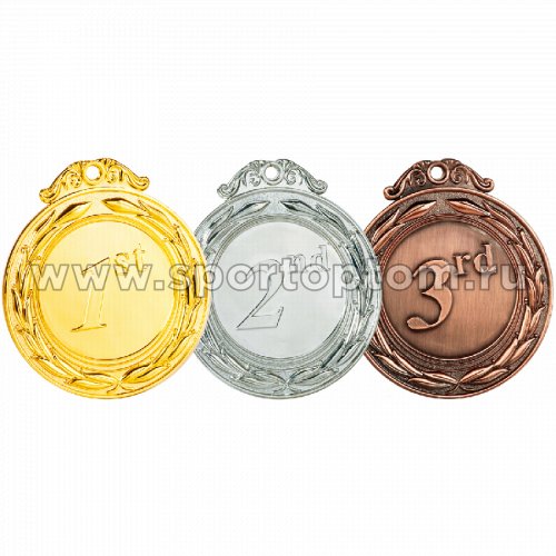 Медаль INDIGO с лентой "2 место" Серебро 70025 ZS 70 мм