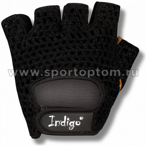 Перчатки для фитнеса INDIGO замша,сетка  SB-16-1967 Черно-коричневый