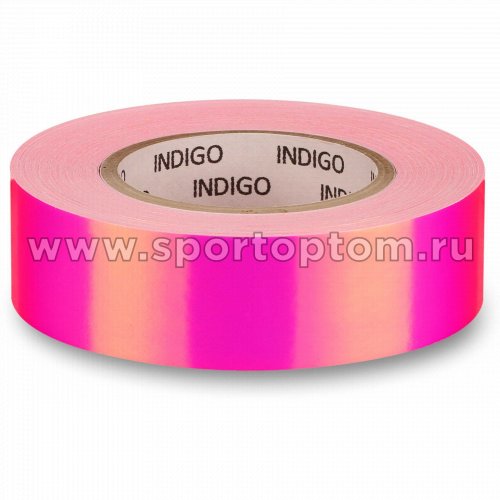 Обмотка для обруча на подкладке INDIGO зеркальная RAINBOW (набор обмотка и скотч) IN391 Розово-фиолетовый