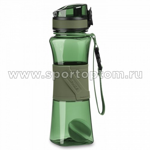 Бутылка для воды с нескользящей вставкой, сеточка, шарик UZSPACE  тритан  6010  500 мл Зеленый